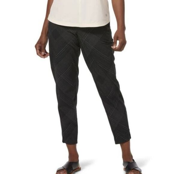 Royal Robbins NWT black patterned spotless traveler trouser pants size 2 - Picture 1 of 10